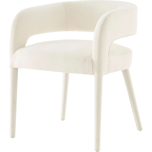 Lauryn Dining Side Chair in All Over Cream Velvet